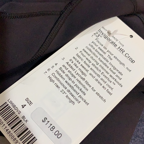 SOLD NWT Lululemon | Invigorate High-Rise Crop 23" - Picture 7 of 8